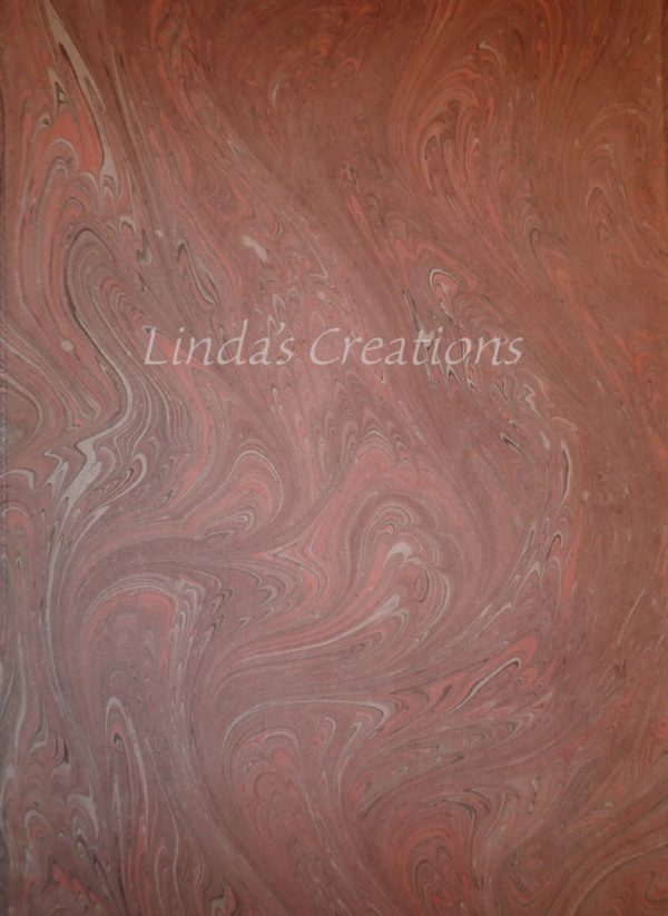 RED AND BLACK MARBLED SILK SCARF - Image 3